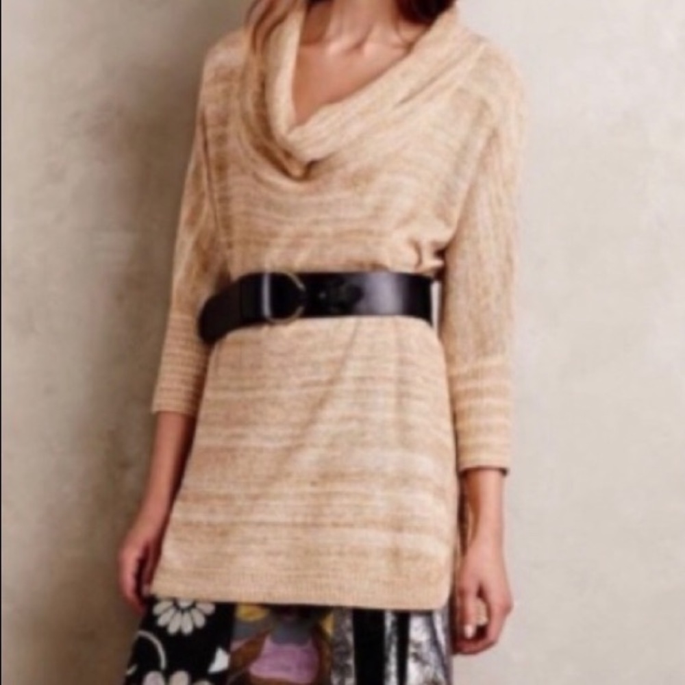 ANTHROPOLOGIE THISTLE AND LAVENDER GOLDEN SWEATER